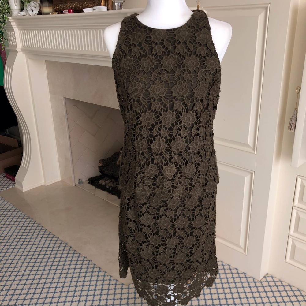 Worth Collection Dark Green Lace Skirt and Top Set